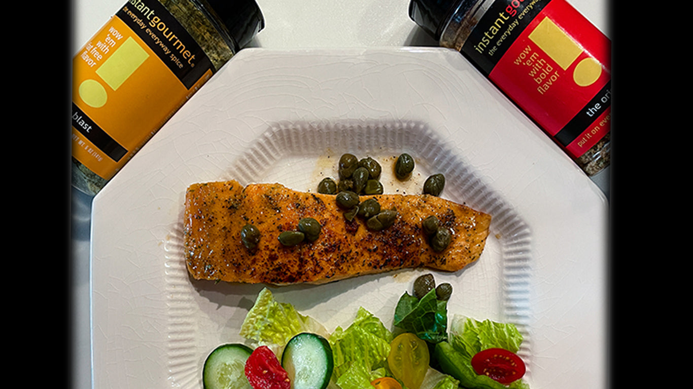 Salmon with Caper Wine Sauce