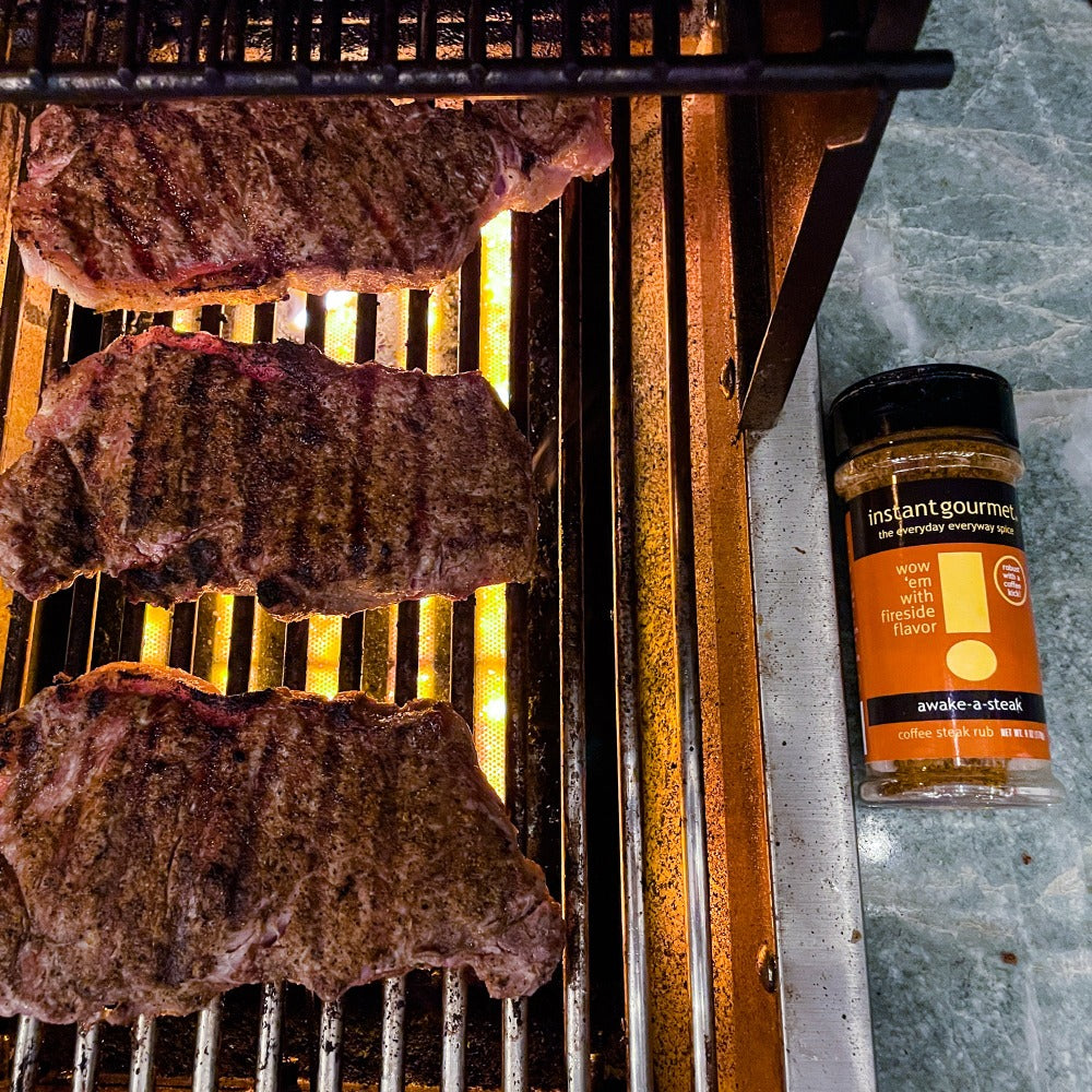 Coffee Seasoning Rub on steaks for bbq grill