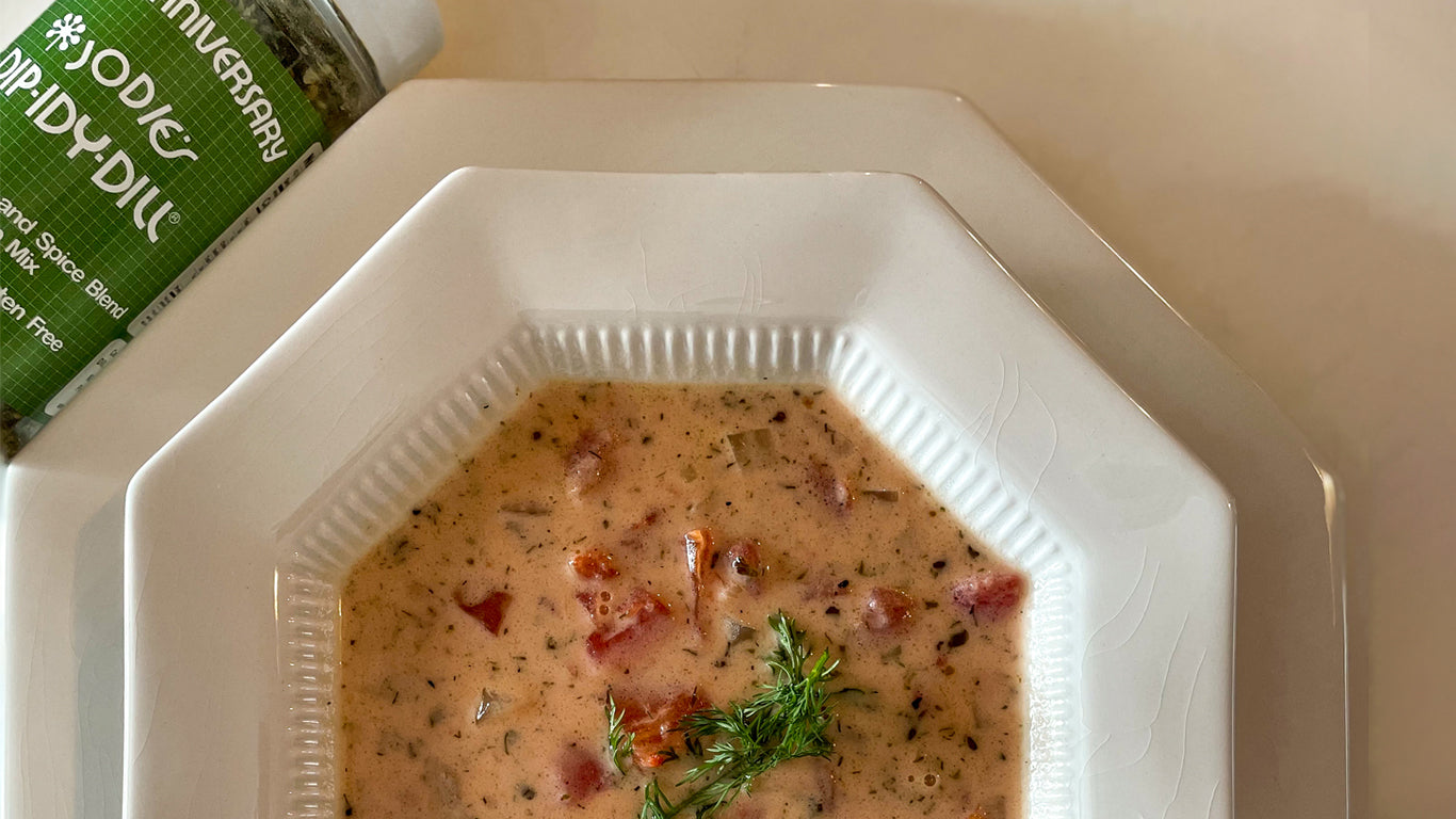 Dip-idy Dill herb and spice blend in Tomato Bisque Soup