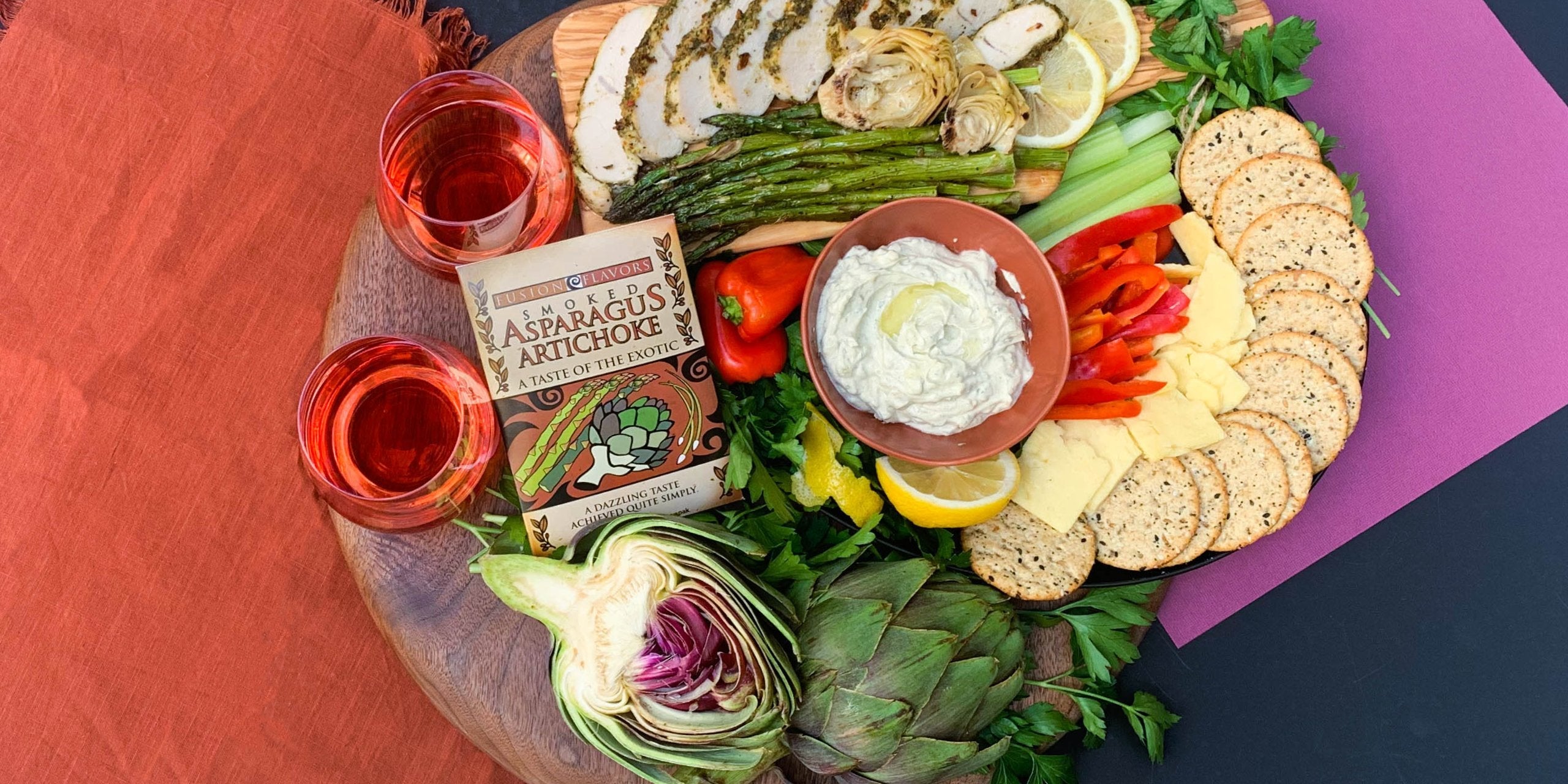 Creamy Dip Packet Smoked Asparagus Artichoke Charcuterie Board